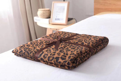 Leopard Throw Blanket - Brown