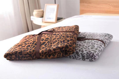 Leopard Throw Blanket - Brown